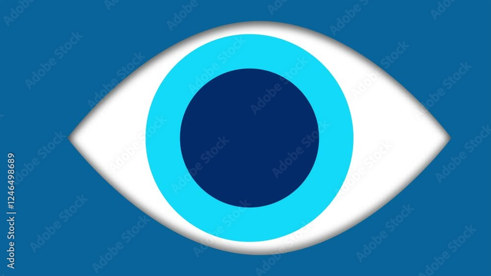 The eye looks. Abstract loop animation