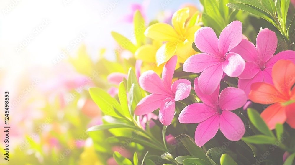 Fototapeta premium Vibrant Blossoms Sunlit Garden Spring Flowers