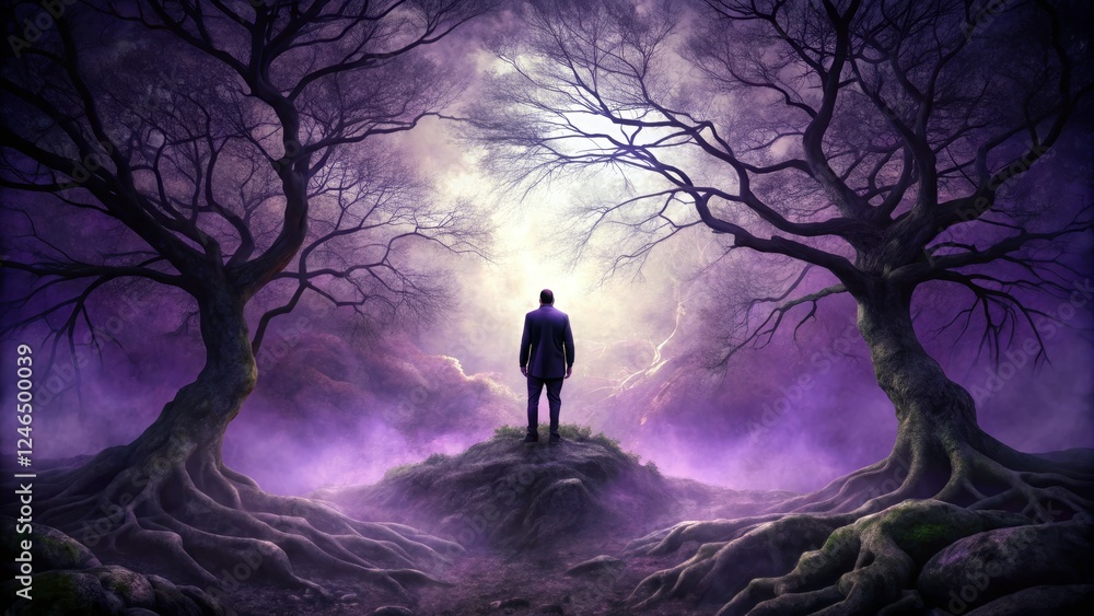 Mysterious Journey Through Enchanted Forest with Dark Trees Mysterious Journey Through Enchanted Forest with Dark Trees