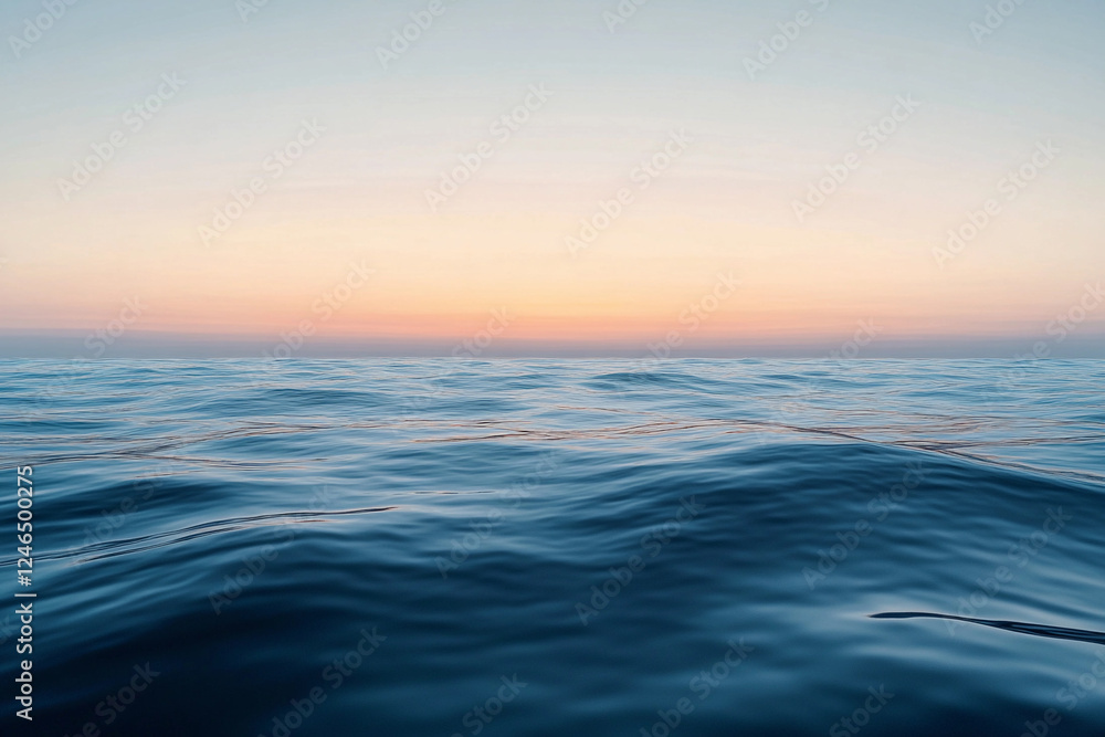 Sunset over calm ocean waters creates a serene atmosphere with vibrant colors on the horizon Sunset over calm ocean waters creates a serene atmosphere with vibrant colors on the horizon