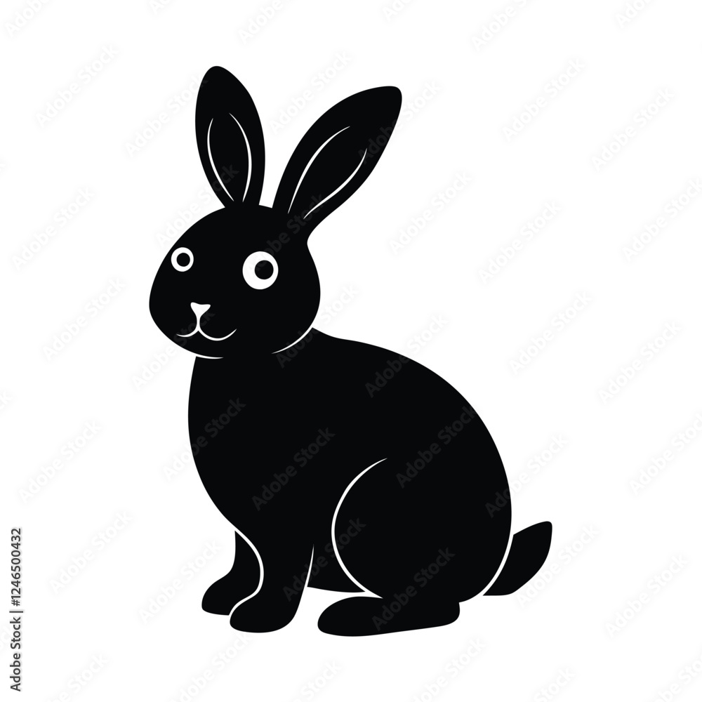 Obraz premium vector illustration of a rabbit with white background