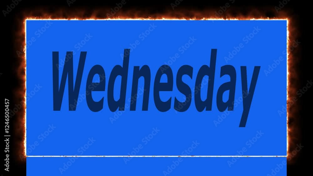 Animated calendar with days of the week in calendar format on black background Animated calendar with days of the week in calendar format on black background