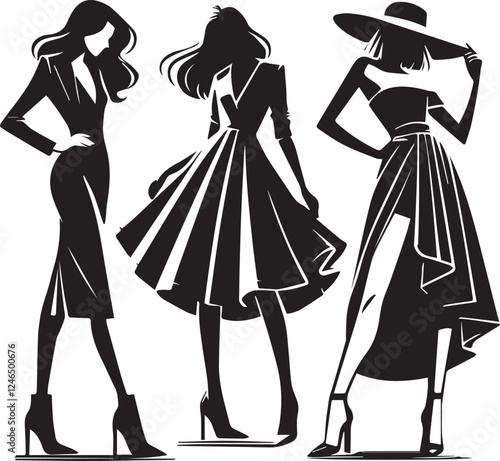 Sophisticated Models in High Fashion