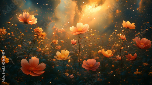 Enchanted Bloom: A Dreamy Field of Magical Flowers