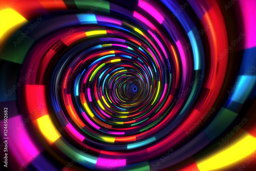 Vibrant swirling colors create a mesmerizing tunnel effect with intricate patterns and depth Vibrant swirling colors create a mesmerizing tunnel effect with intricate patterns and depth