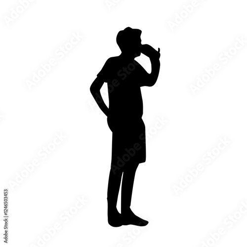 silhouette illustrations of drinking