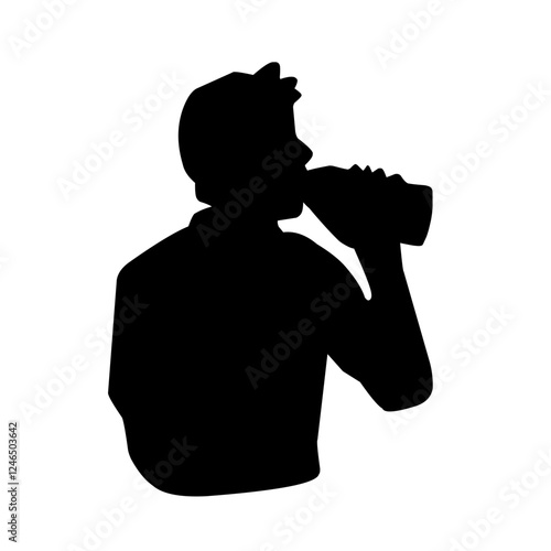 silhouette illustrations of drinking