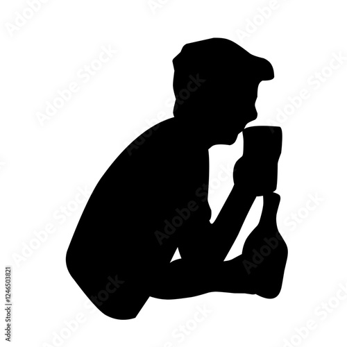 silhouette illustrations of drinking