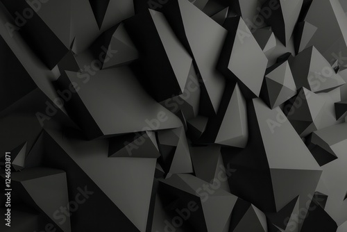 dark black wall geometry triangle abstract pattern line sharp edge abstract background illustration modern futuristic horizontal metallic photo