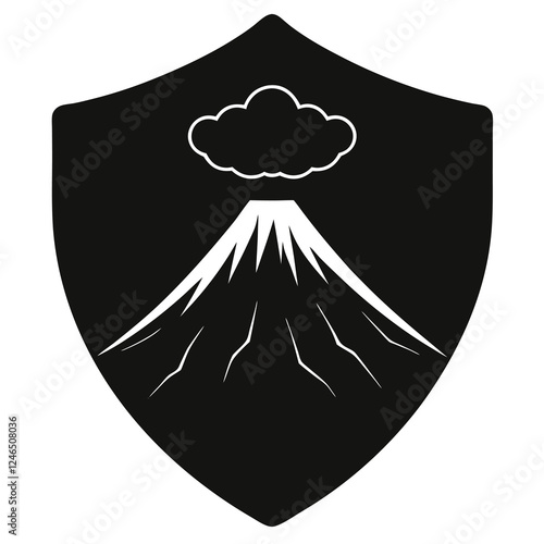 a shield volcano silhouette vector