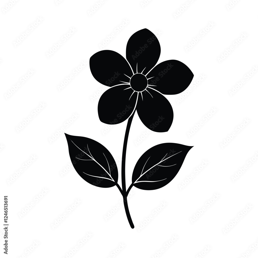 Obraz premium vector black silhouette of a flower