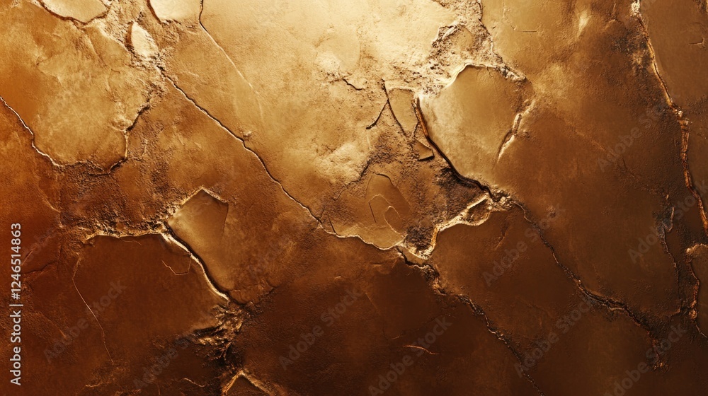 Fototapeta premium A textured surface resembling polished bronze or gold with natural cracks and variations.