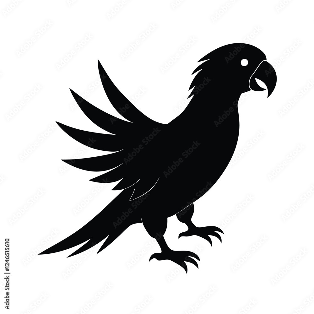 Fototapeta premium eagle silhouette isolated on white