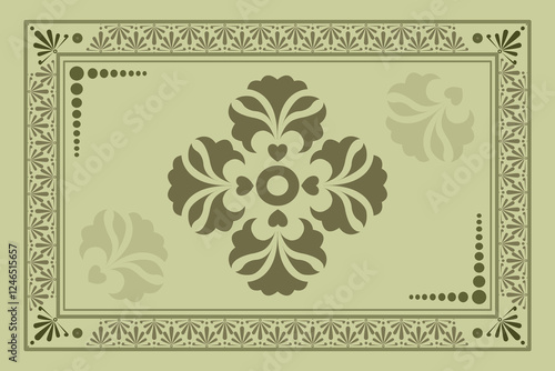Persian Carpet or Iranian Carpet Traditional Design Oriental Damask Floral Embroidery Design for Carpets, Throws, Wallpaper, Wrapping, Fabric, rug, Clothing and Tribal Vector Textures.