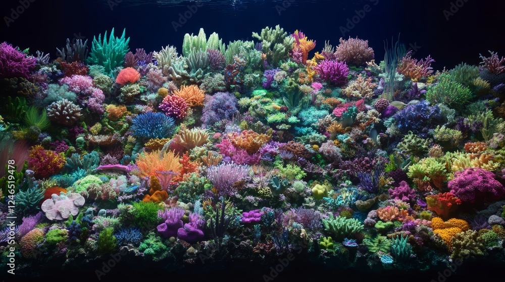 Vibrant Underwater Coral Reef Ecosystem Panorama Vibrant Underwater Coral Reef Ecosystem Panorama