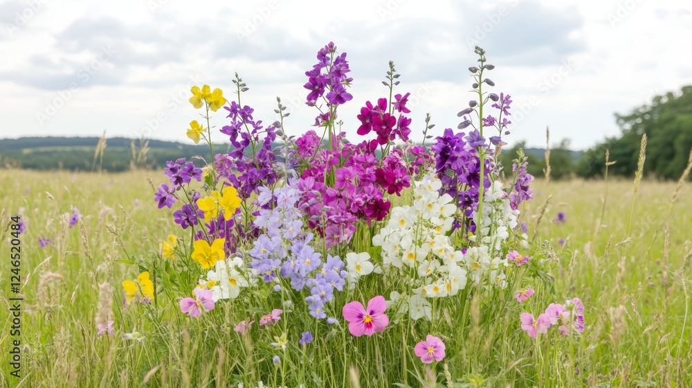 Obraz premium Vibrant Wildflower Meadow Summer Bloom Display