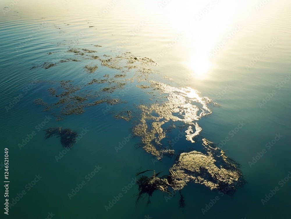 Obraz premium water with patches of oil floating on the surface