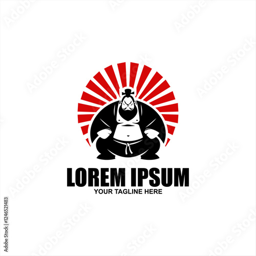 Sumo vector logo illustration  Sumo illustration with Fighting Japanese Traditional Martial Art 