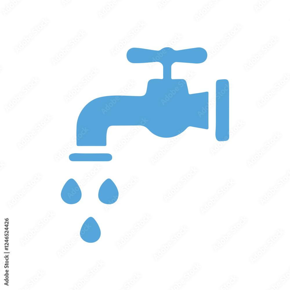 Water tap icon. water faucet icon vector flat illustration design on white background. Water tap icon. water faucet icon vector flat illustration design on white background.