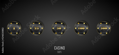 Realistic casino chips set Realistic casino poker game chips gambling coins
