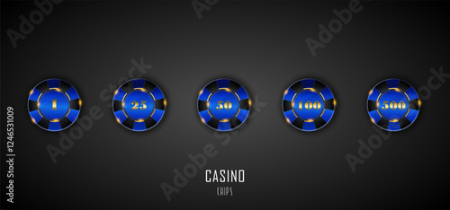 Realistic casino chips set Realistic casino poker game chips gambling coins
