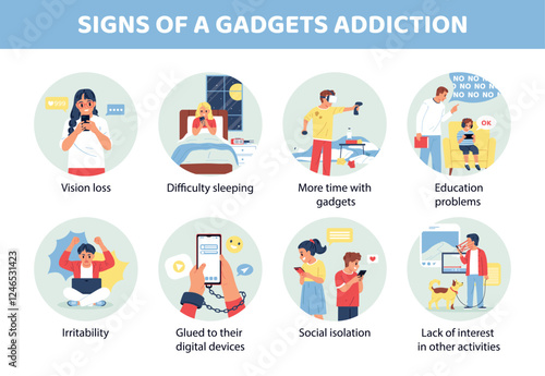 Signs of Gadget Addiction Infographic