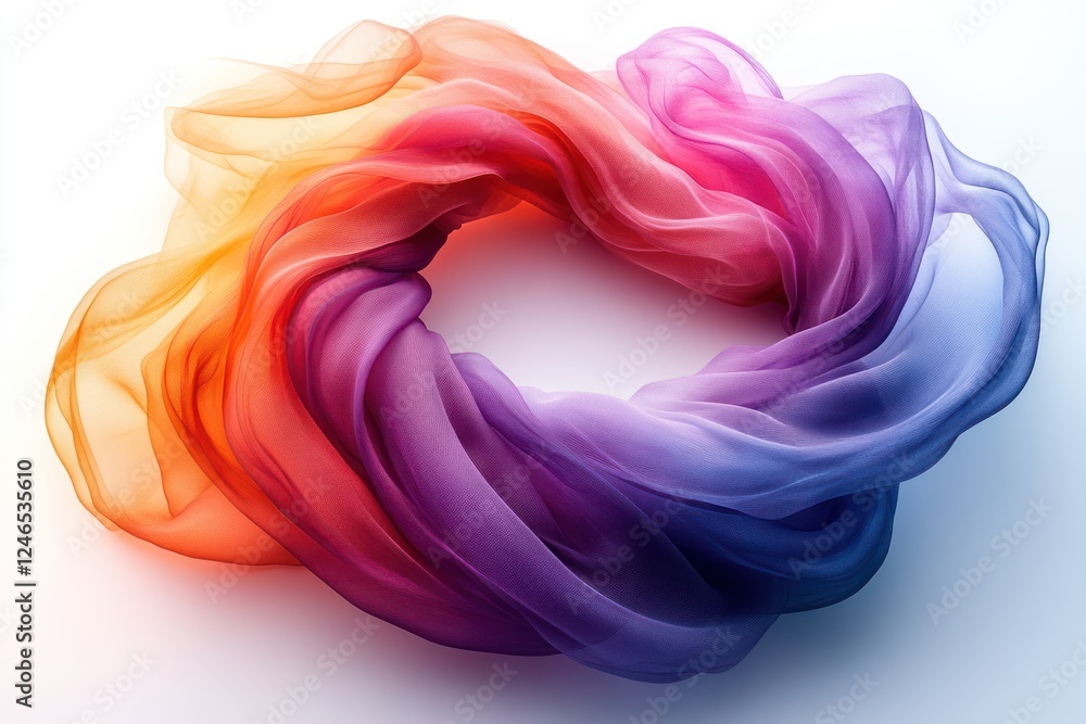 Fototapeta premium Abstract Colorful Silk Fabric Swirl: A Symphony of Hues