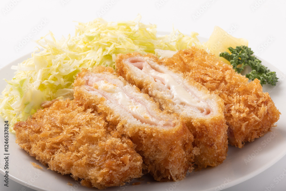 鶏むね包み揚げ(ハム&チーズソース) 鶏むね包み揚げ(ハム&チーズソース)