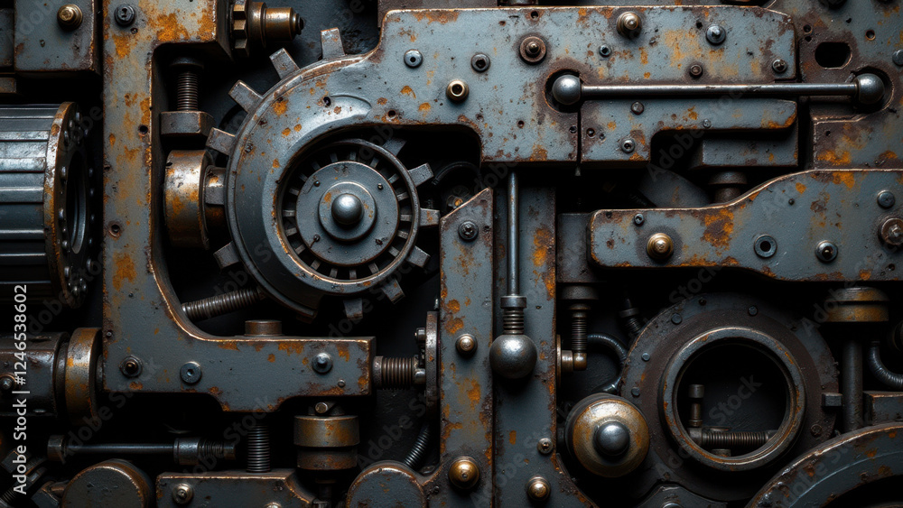 Rusting machinery with gears and metal components. Rusting machinery with gears and metal components.