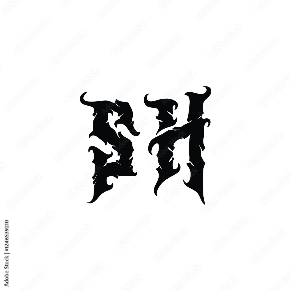 SH monogram logo design letter text name symbol monochrome logotype alphabet character simple logo SH monogram logo design letter text name symbol monochrome logotype alphabet character simple logo