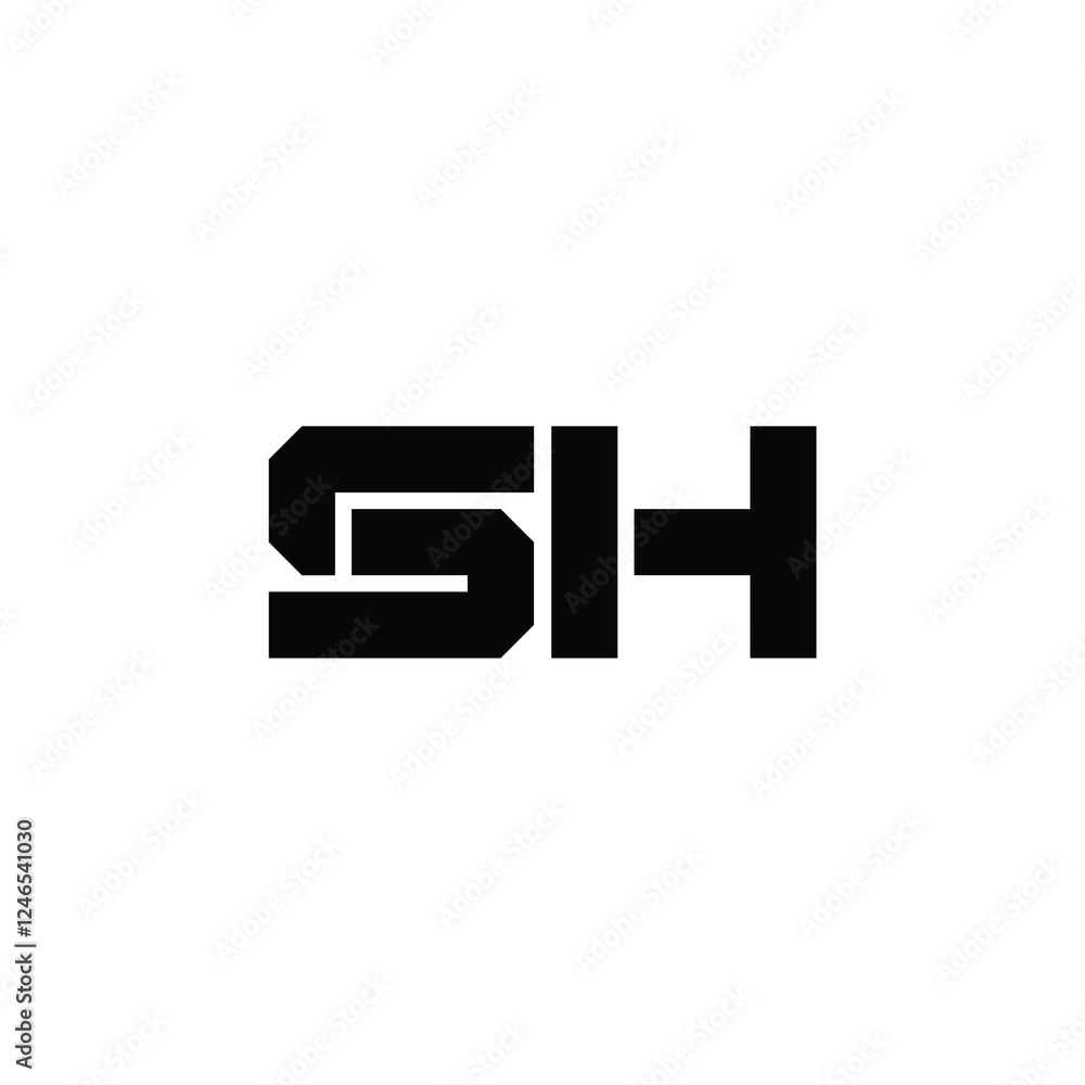 SH monogram logo design letter text name symbol monochrome logotype alphabet character simple logo SH monogram logo design letter text name symbol monochrome logotype alphabet character simple logo