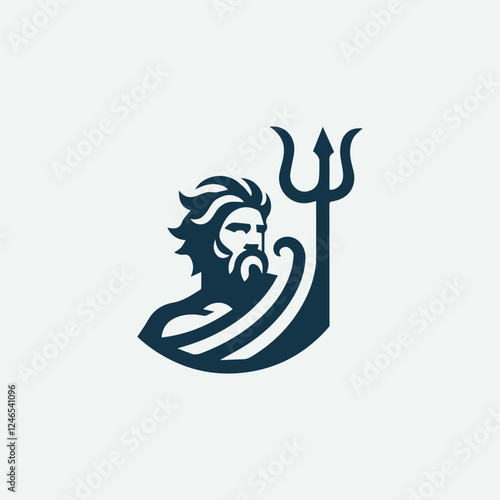 Poseidon God Symbol Logo