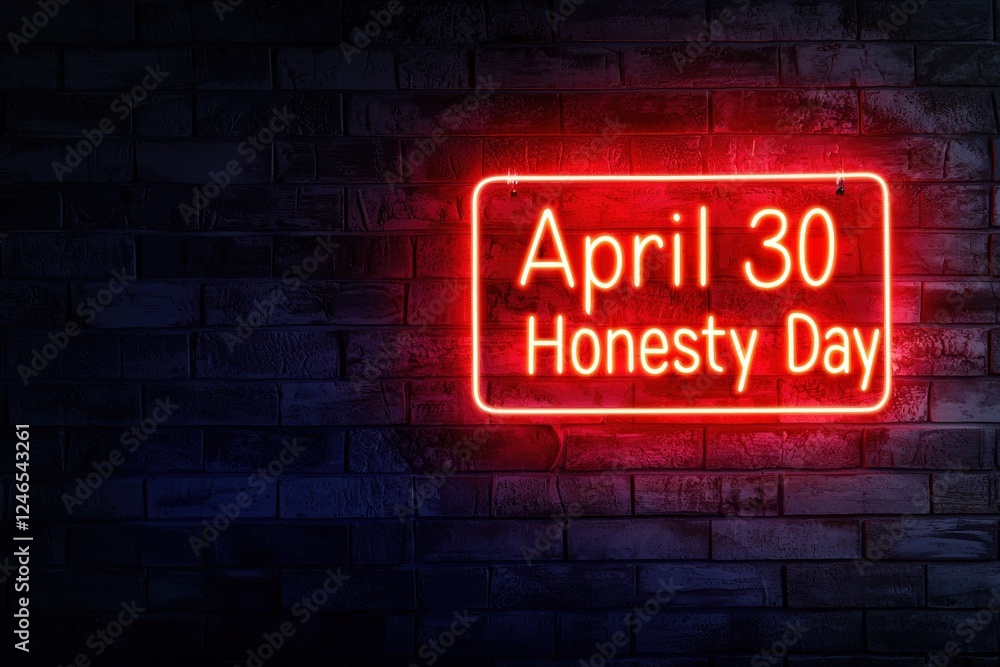 Obraz premium Eye-Catching Neon Sign for April National Honesty Day Celebration