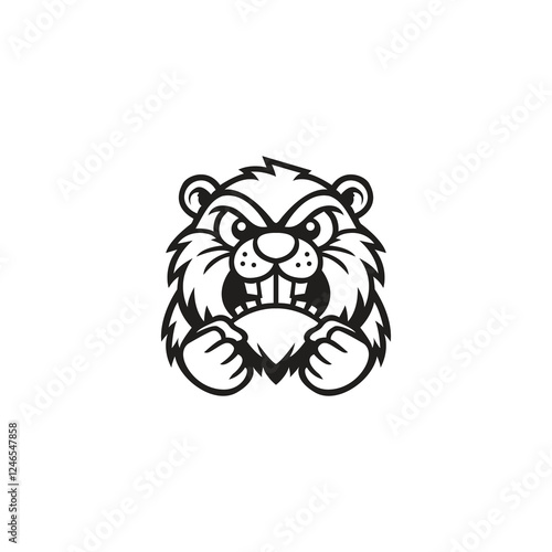 Beaver vector for mascot template