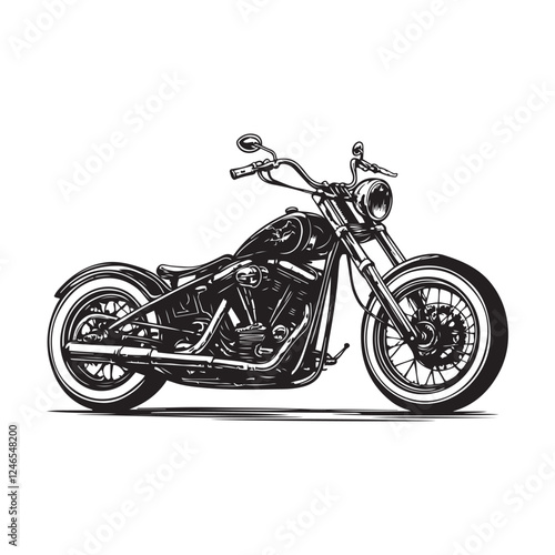 Vintage Motorcycle Drawing