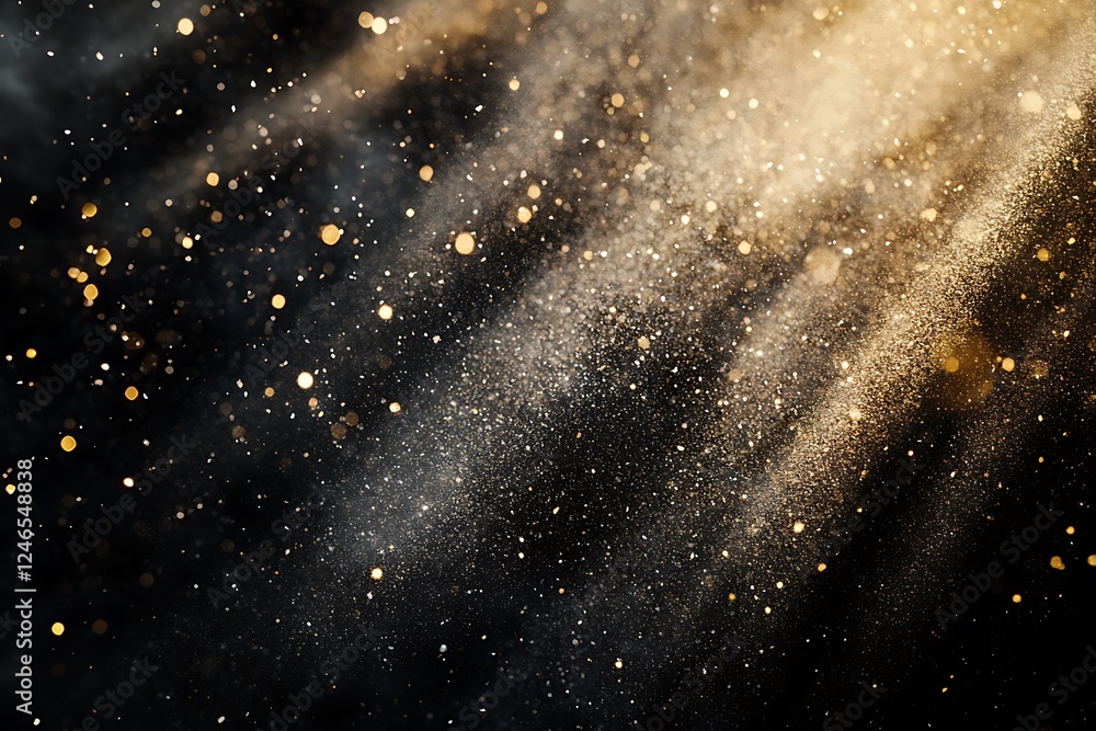 Abstract gold glitter on black background Abstract gold glitter on black background