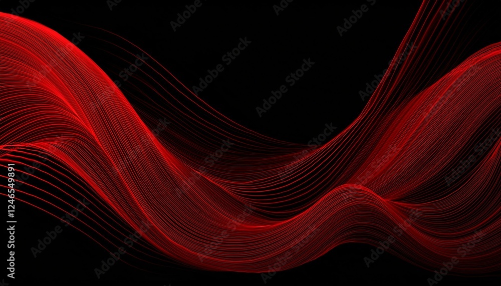 Fototapeta premium wavy lines on dark backdrop with thin abstract stripes graphic resource background banner