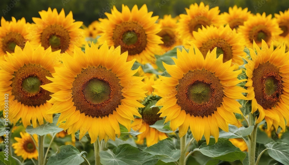 vibrant sunflowers in full bloom, basking in the sun's golden rays vibrant sunflowers in full bloom, basking in the sun's golden rays