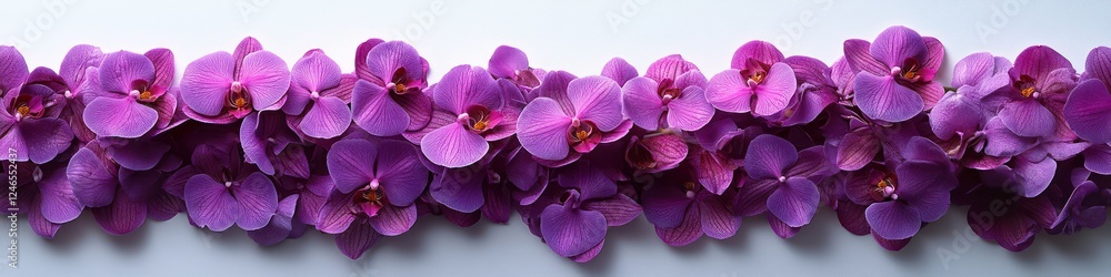 Obraz premium Purple Orchid Border: A Serene Floral Arrangement