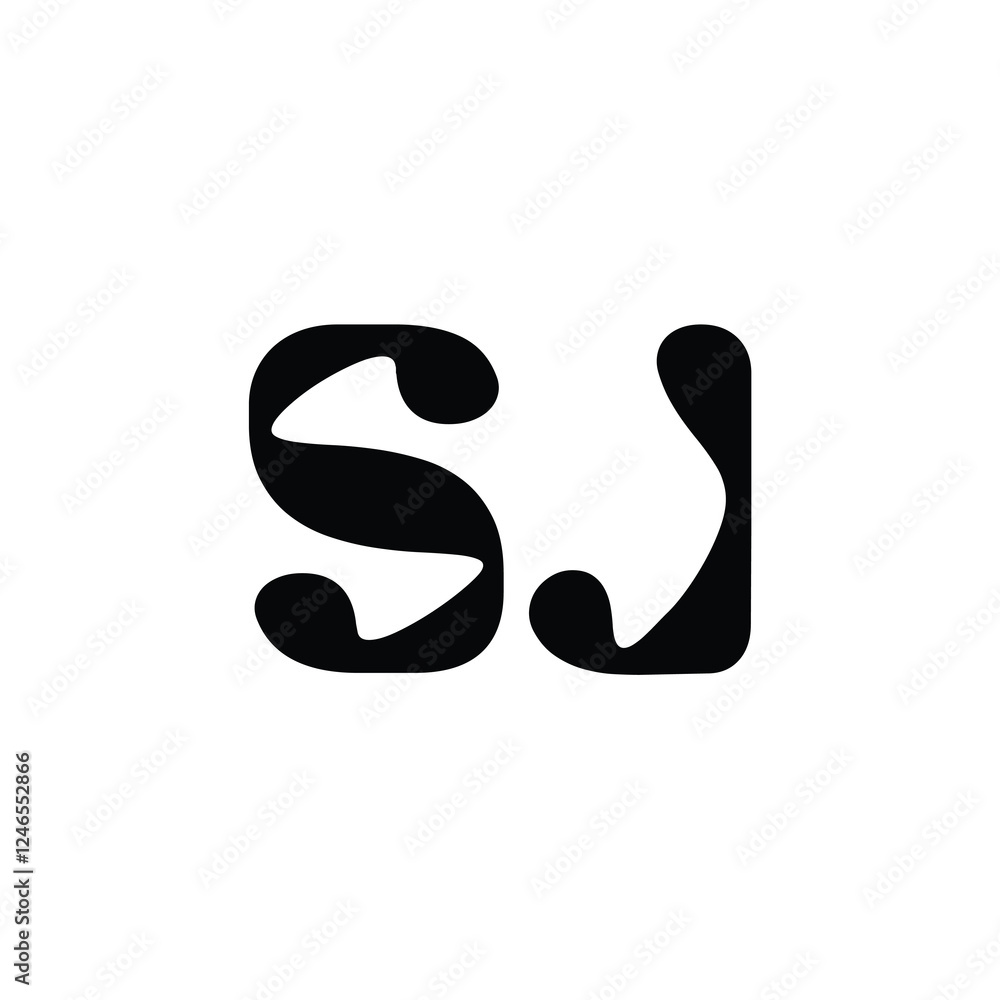 SJ monogram logo design letter text name symbol monochrome logotype alphabet character simple logo SJ monogram logo design letter text name symbol monochrome logotype alphabet character simple logo