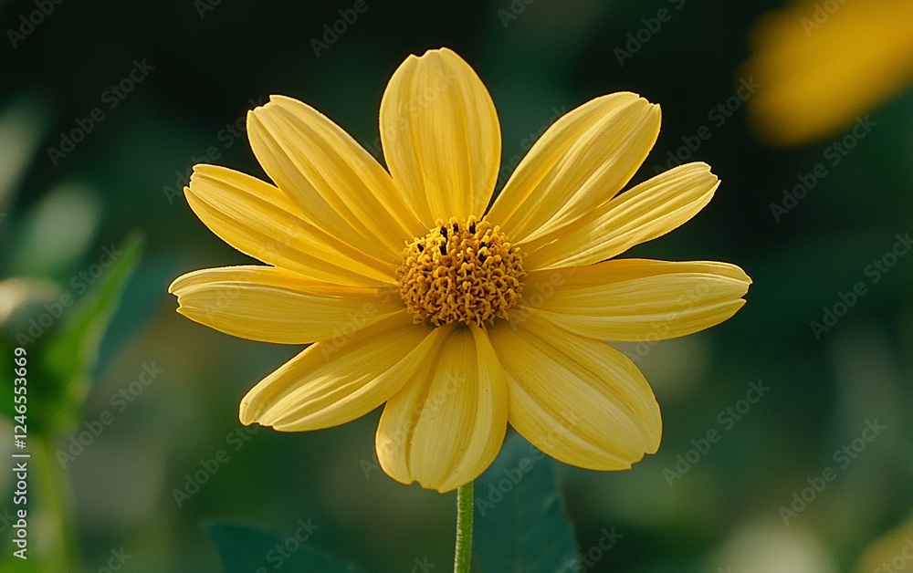 Obraz premium Yellow flower garden sunlight closeup nature background