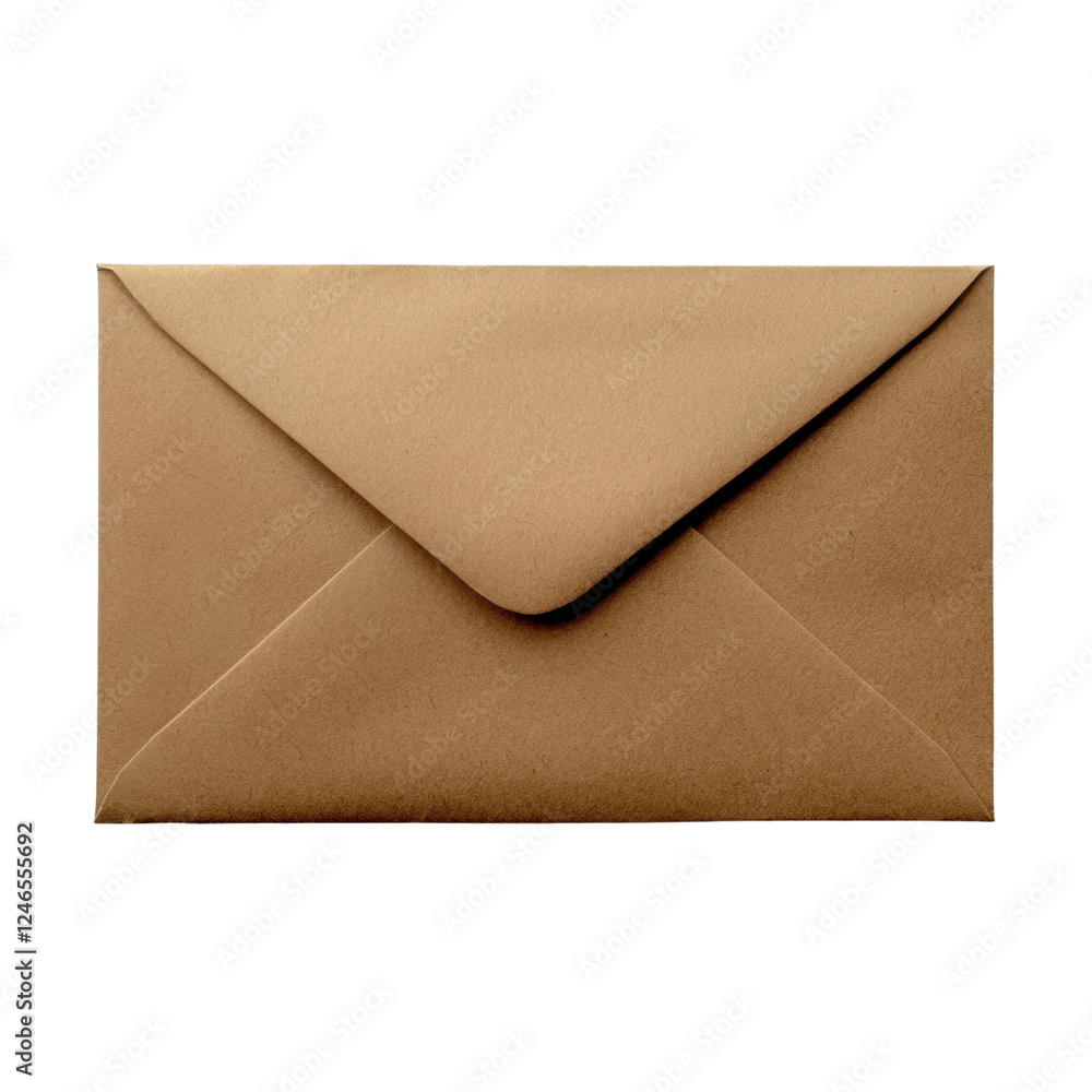 Brown Envelope on a White Background for Professional Use and Design Brown Envelope on a White Background for Professional Use and Design