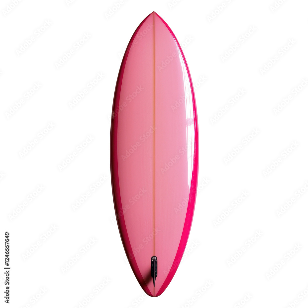Stylish Pink Surfboard Isolated on White Background for Design Stylish Pink Surfboard Isolated on White Background for Design