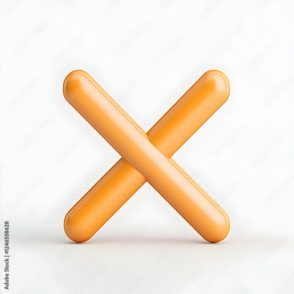 3D render of an orange x mark against a white background. Possible use for a rejection or cancelation graphic 3D render of an orange x mark against a white background. Possible use for a rejection or cancelation graphic