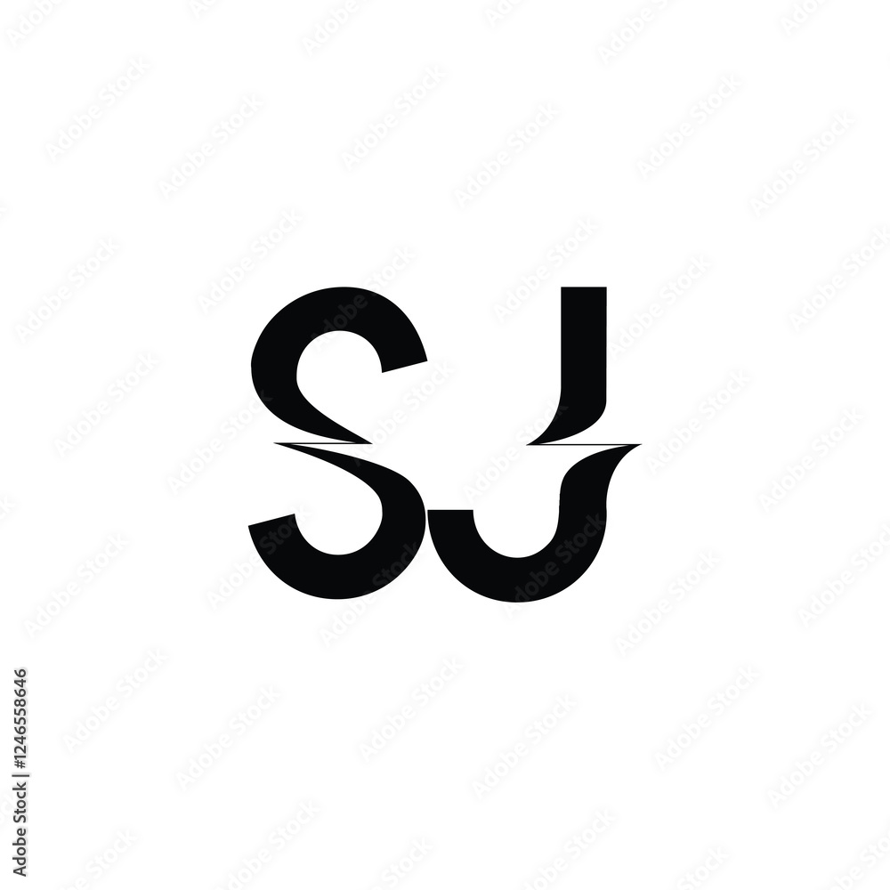 SJ monogram logo design letter text name symbol monochrome logotype alphabet character simple logo SJ monogram logo design letter text name symbol monochrome logotype alphabet character simple logo