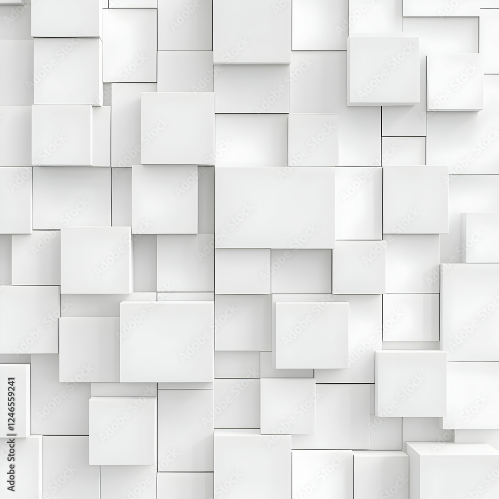 Obraz premium Abstract 3D white squares background. Possible use graphic design, website background