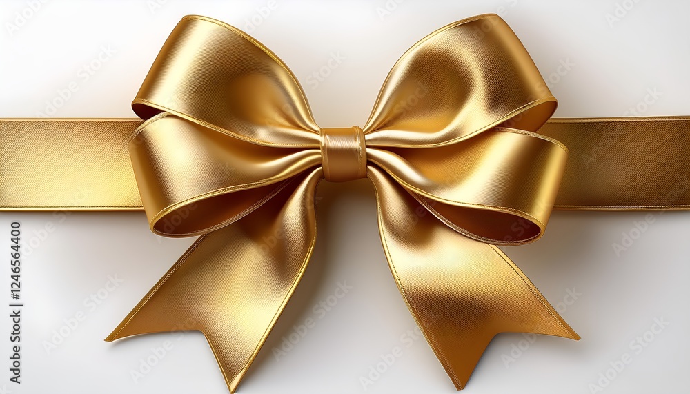 Elegant Golden Satin Ribbon Bow Elegant Golden Satin Ribbon Bow