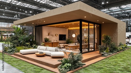 Modern modular home exhibit, indoor show