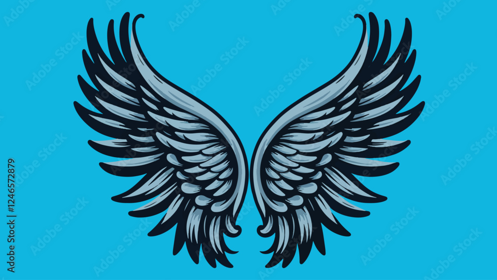 Fototapeta premium angel wings in flat illustration