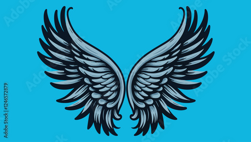 angel wings in flat illustration